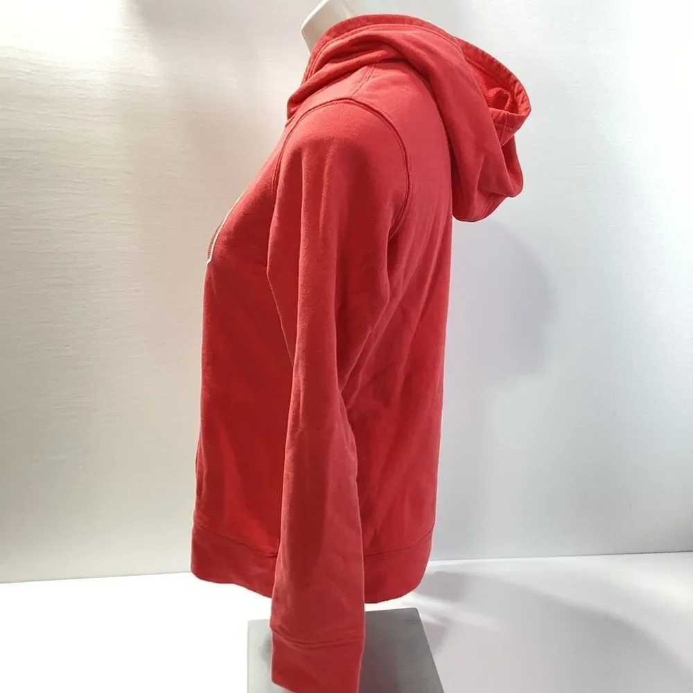 GAP Casual Hoodie Big Kids Size M Coral Rosebush White Logo Pullover